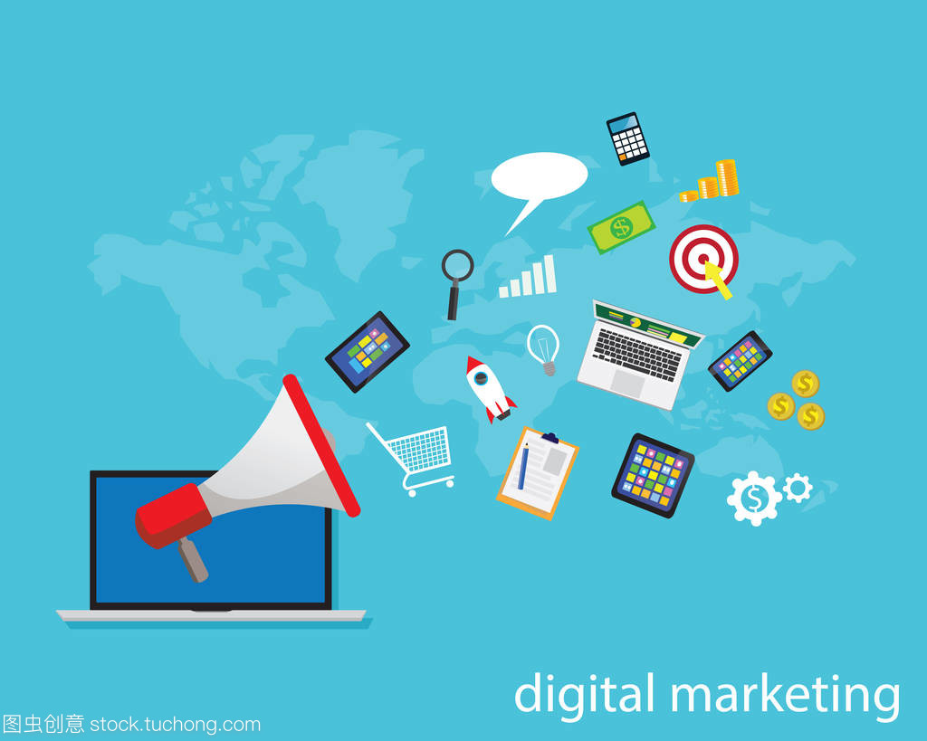 互联网在线数字营销矢量的经营理念